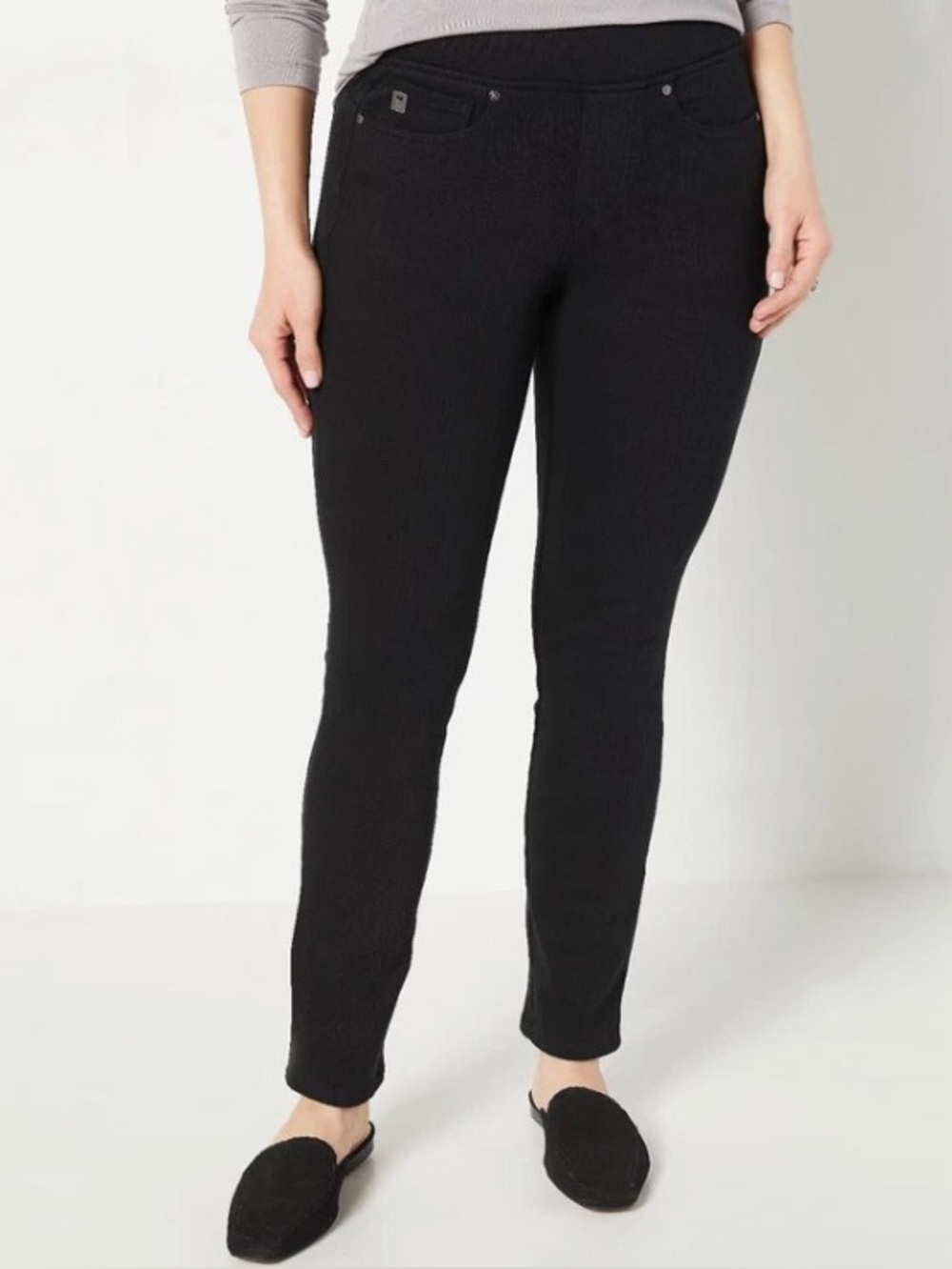 New QVC Belle by Kim Gravel Flexibelle Belle Curve Slim Jeans 10 Petite